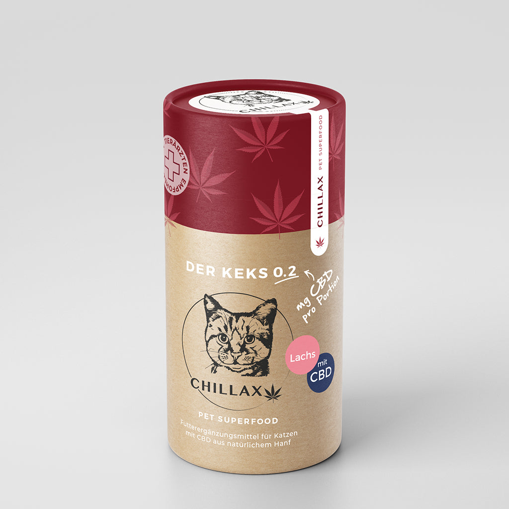 Chillax-Produkt: Katzenkekse Lachs mit 0.2mg CBD pro Keks