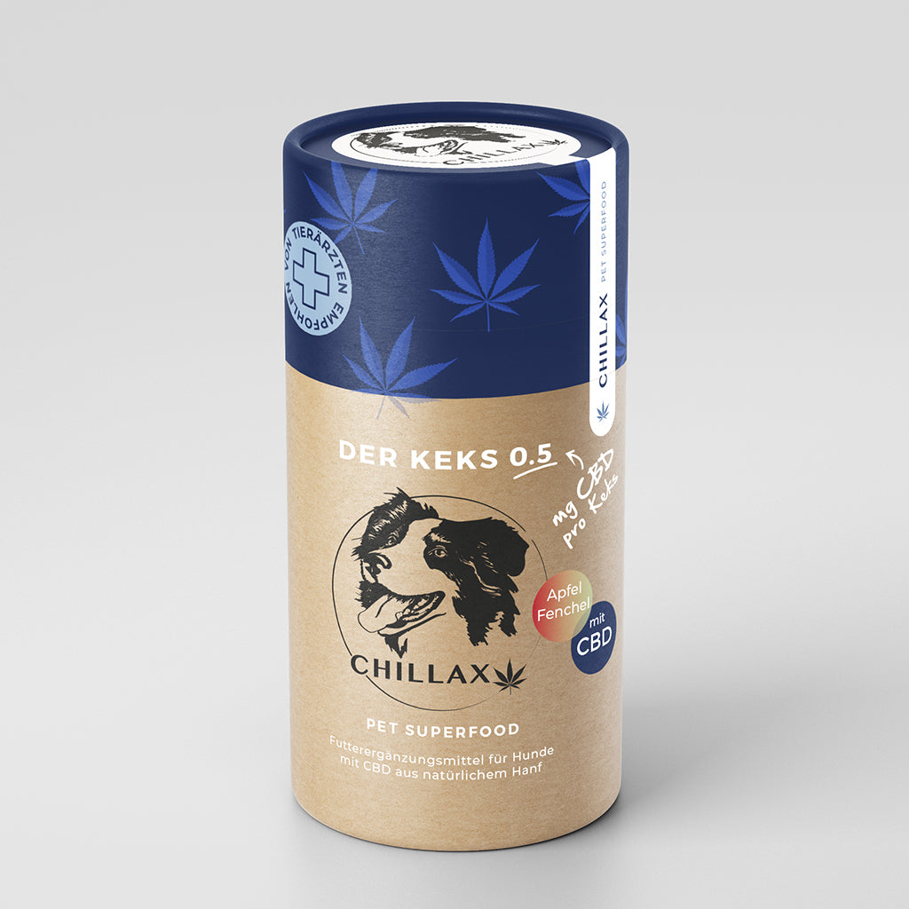 Chillax-Produkt: Hundekekse Apfel-Fenchel mit 0.5mg CBD pro Keks